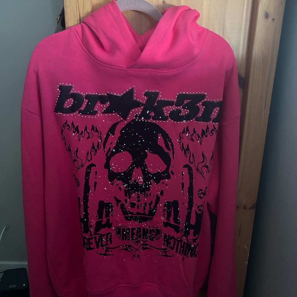 Broken Promises Pink Graphic Hoodie